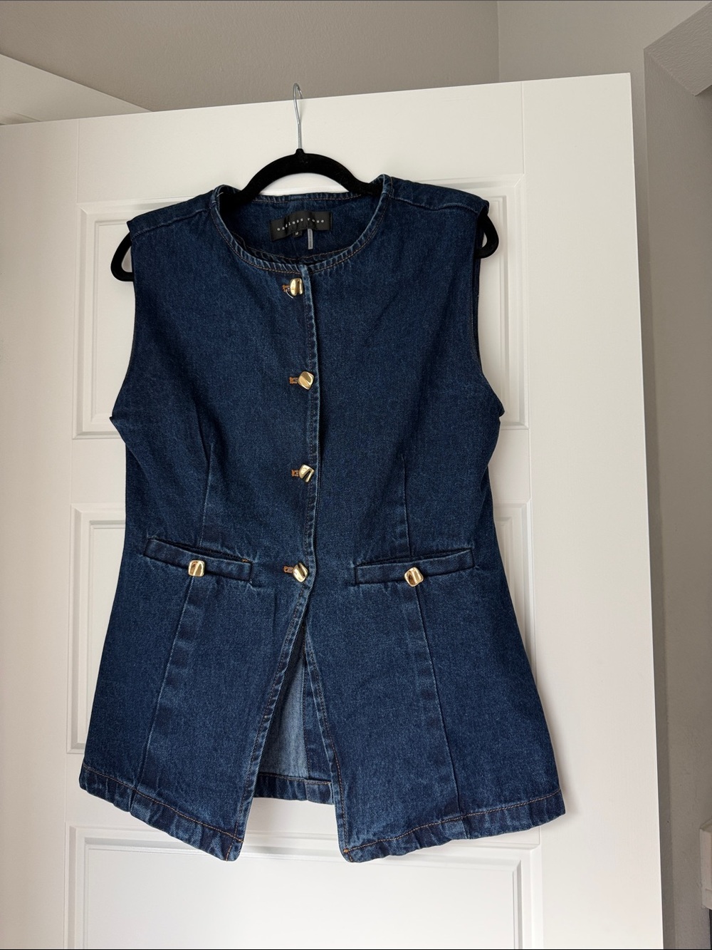 VICI Denim Vest Top with Padded Shoulders M